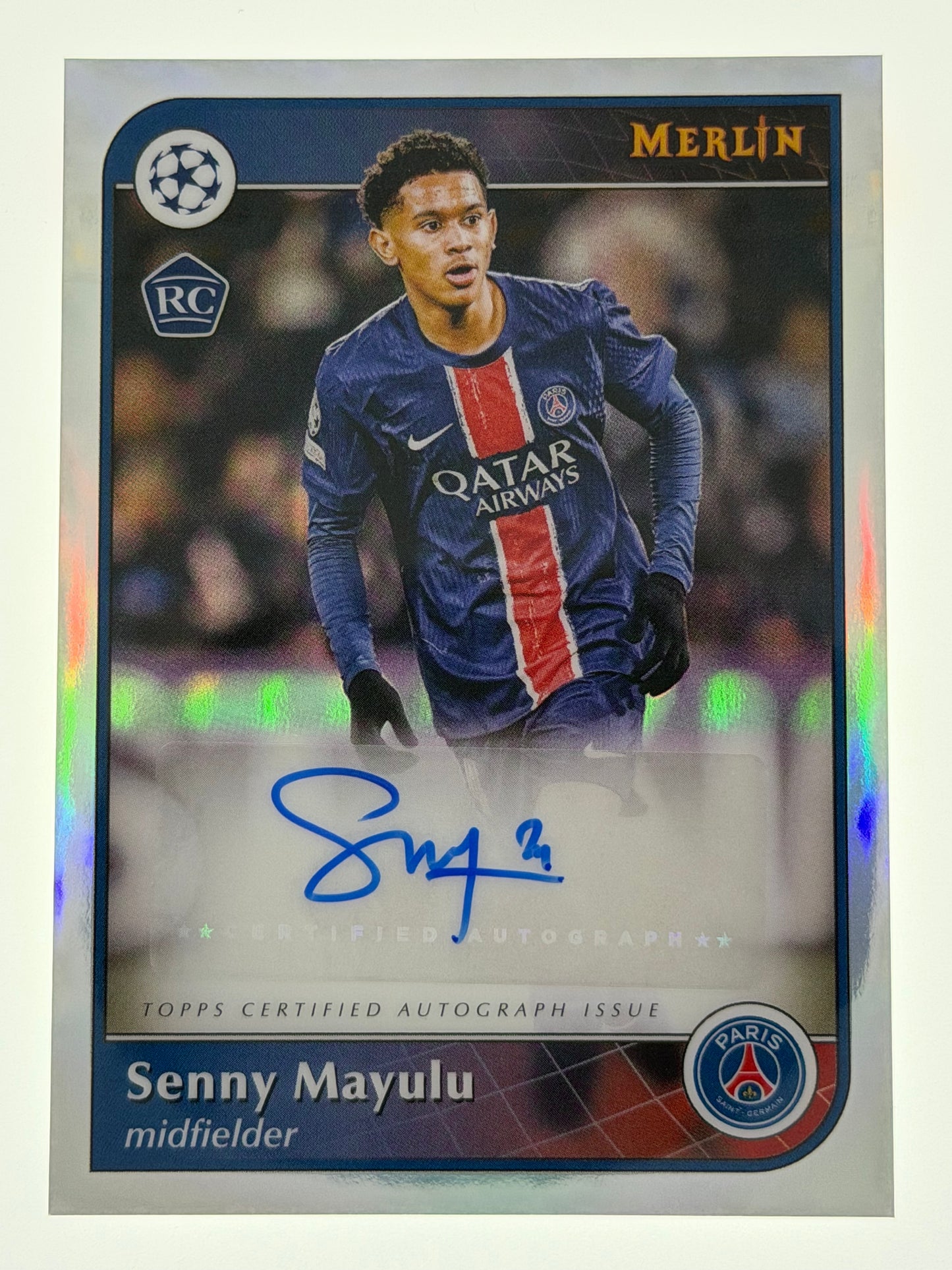2024-25 Topps Merlin UEFA Club Competitions Autograph Card RC  - Senny Mayulu