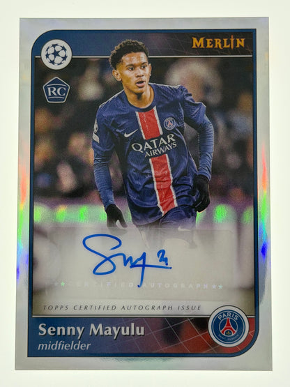 2024-25 Topps Merlin UEFA Club Competitions Autograph Card RC  - Senny Mayulu