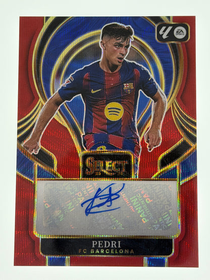 2025-26 Panini - Select La Liga Soccer Select Signatures Red Wave - Pedri