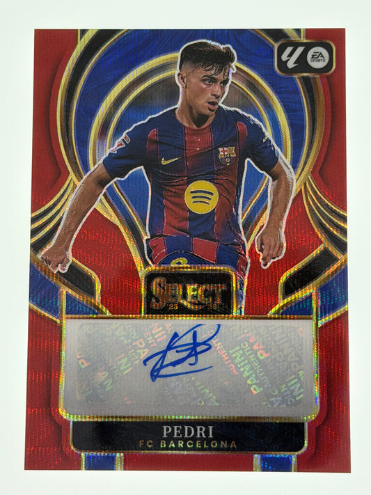 2025-26 Panini - Select La Liga Soccer Select Signatures Red Wave - Pedri