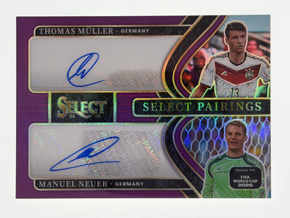 2025-26 Panini - Select Road To FIFA World Cup 2026 Soccer Select Pairings Purple 38/99 - Thomas Muller & Manuel Neuer