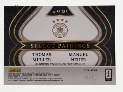 2025-26 Panini - Select Road To FIFA World Cup 2026 Soccer Select Pairings Purple 38/99 - Thomas Muller & Manuel Neuer