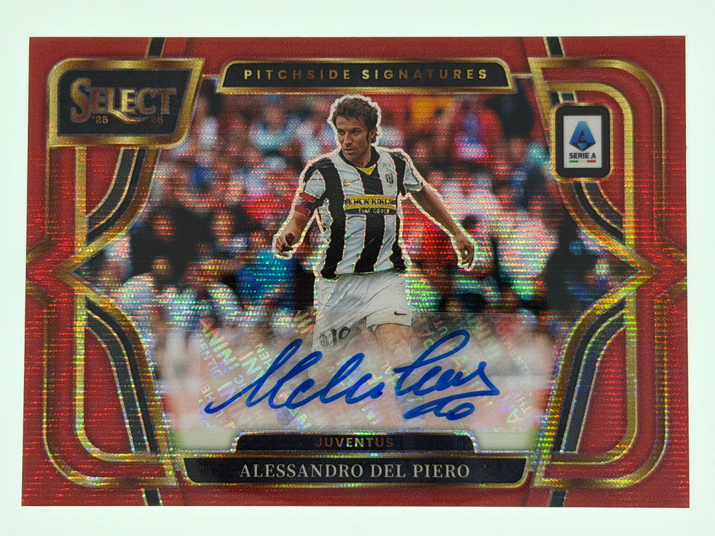 2025-26 Panini - Select Serie A Soccer Pitchside Signatures Red Wave - Alessandro Del Piero