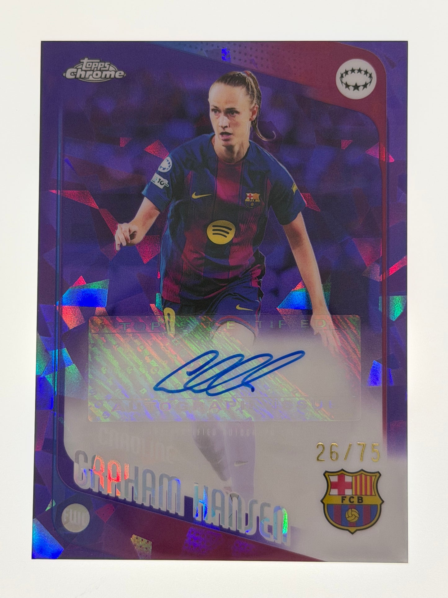 2025-26 Topps Chrome Sapphire UEFA Women's Champions League Purple 26/75 - Caroline Graham Hansen