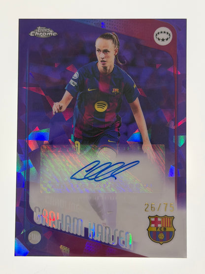 2025-26 Topps Chrome Sapphire UEFA Women's Champions League Purple 26/75 - Caroline Graham Hansen
