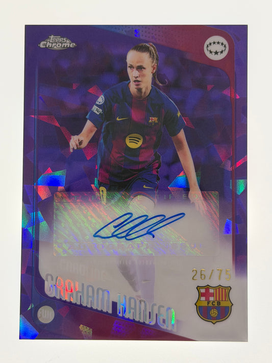 2025-26 Topps Chrome Sapphire UEFA Women's Champions League Purple 26/75 - Caroline Graham Hansen