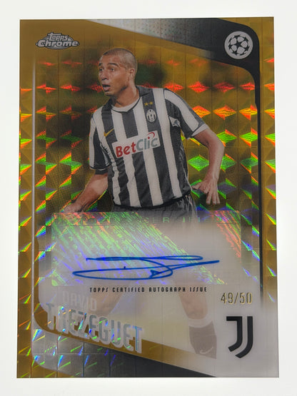 2025-26 Topps Chrome UEFA Club Competitions Autograph Card Gold Geometric 49/50 - David Trezeguet