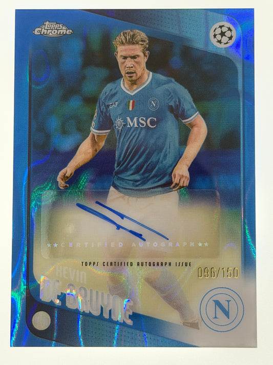 2025-26 Topps UEFA Club Competitions Autograph Card Blue Lava 095/150 - Kevin De Bruyne