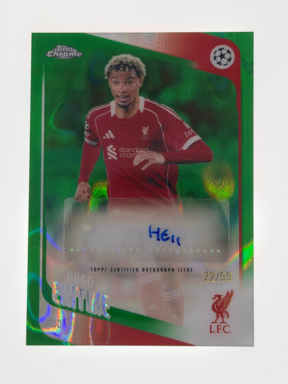 2025-26 Topps UEFA Club Competitions Autograph Card Green Lava 22/99 - Hugo Ekitike