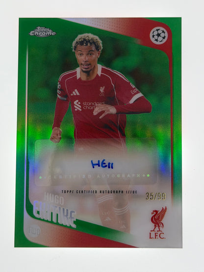 2025-26 Topps UEFA Club Competitions Autograph Card Green Lava 35/99 - Hugo Ekitike