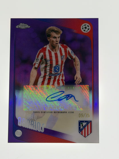 2025-26 Topps UEFA Club Competitions Autograph Card Purple 09/75 - Pablo Barrios