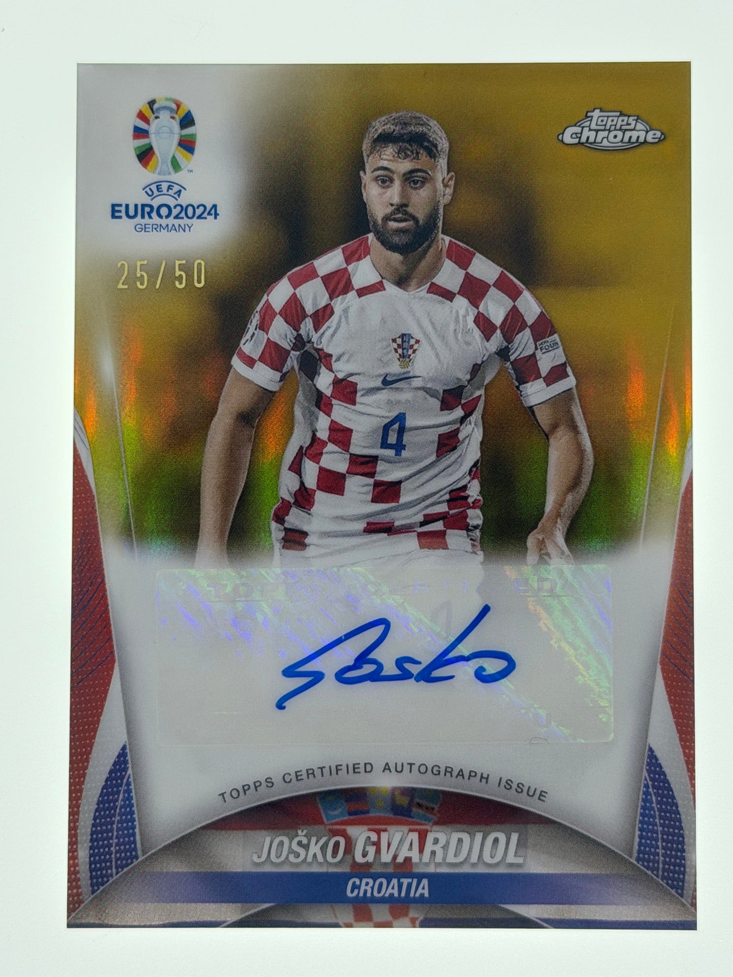 Topps Chrome UEFA Euro 2024 Autograph Card Gold 25/50 - Josko Gvardiol