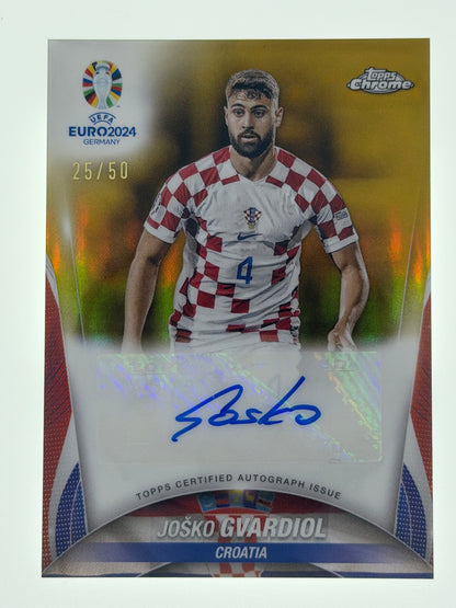 Topps Chrome UEFA Euro 2024 Autograph Card Gold 25/50 - Josko Gvardiol