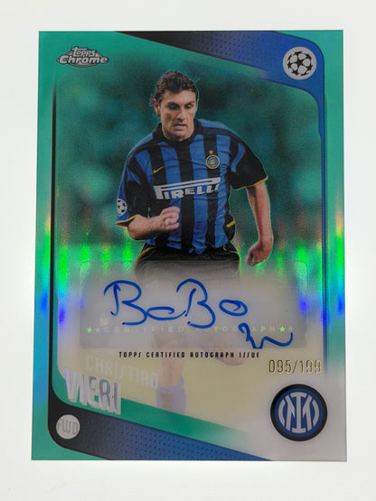 2025-26 Topps Chrome UEFA Club Competitions Autograph Card Teal Wave 095/199 - Christian Vieiri