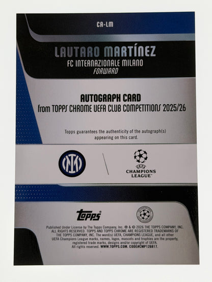 2025-26 Topps UEFA Club Competitions Autograph Card Purple Geometric 60/75 - Lautaro Martinez