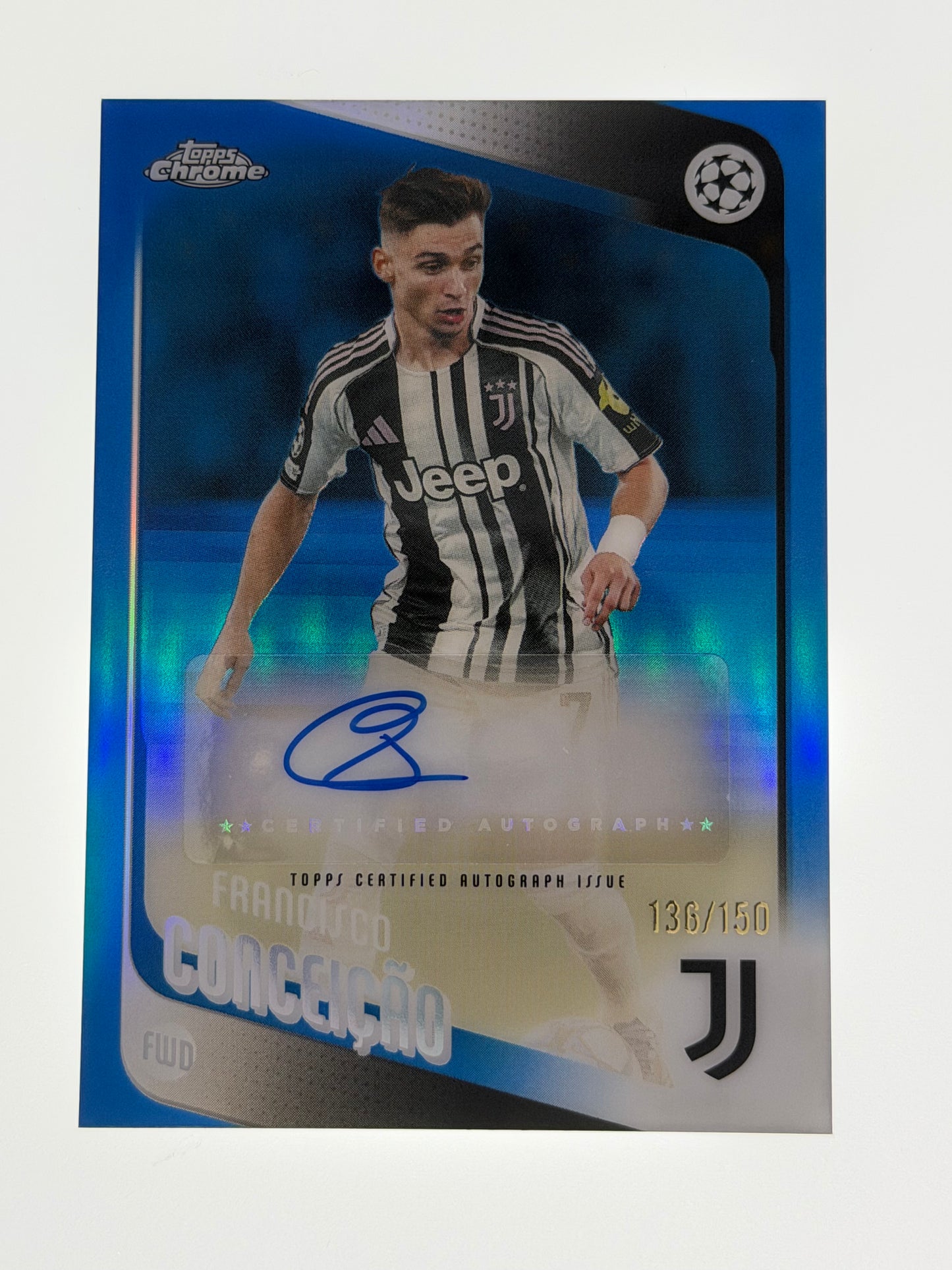 2025-26 Topps UEFA Club Competitions Autograph Card Blue Lava 136/150 - Francisco Conceicao