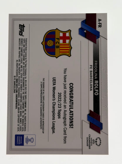 2022-23 Topps Chrome UEFA Women's Champions League Autograph Card Pink 135/150 RC - Fridolina Rolfo