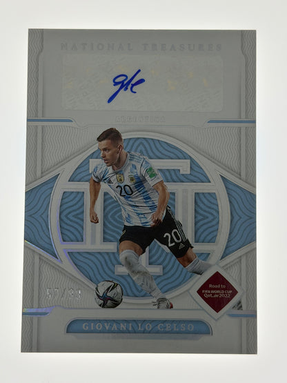 2022 Panini - National Treasures FIFA Road To World Cup Soccer Signatures 57/99 - Giovani Lo Celso