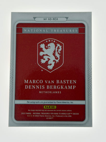 2022 Panini National Treasures FIFA Road To World Cup Soccer Autograph Dual 2/3 - Marco Van Basten & Dennis Bergkamp