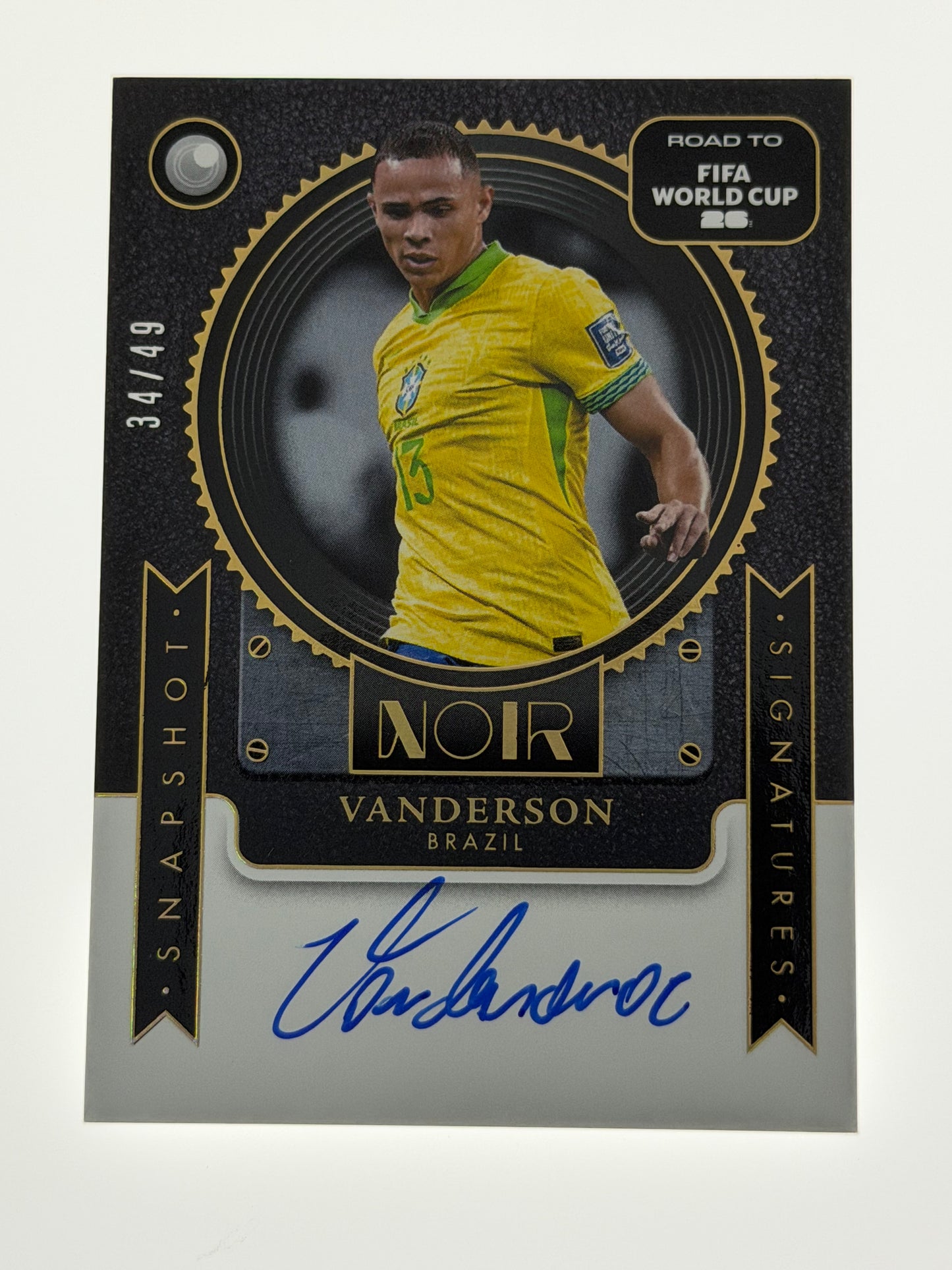 2025-26 Panini - Noir Road To FIFA World Cup 26 Soccer Snapshot Signatures 34/49 - Vanderson