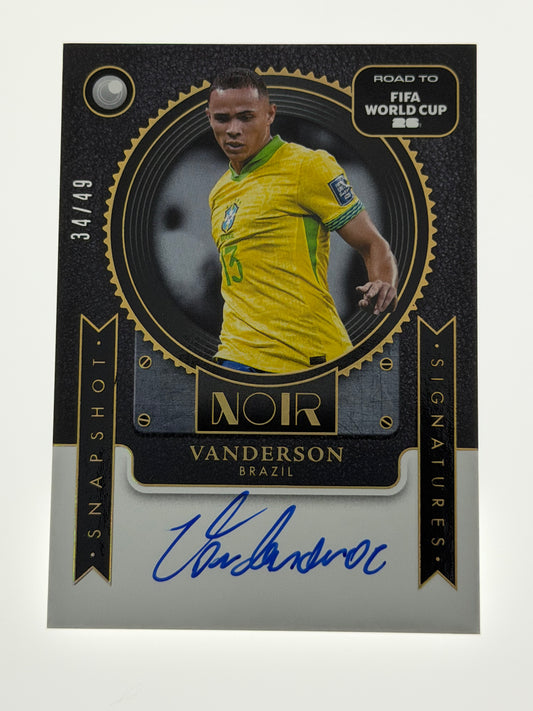 2025-26 Panini - Noir Road To FIFA World Cup 26 Soccer Snapshot Signatures 34/49 - Vanderson