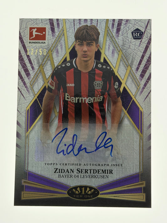 2021-22 Topps Tier One - Bundesliga Young Gold Autograph 12/50 RC - Zidan Sertdemir