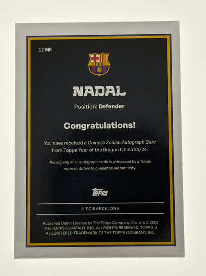 2023-24 Topps Year Of The Dragon China Chinese Zodiac Autograph Card - Nadal