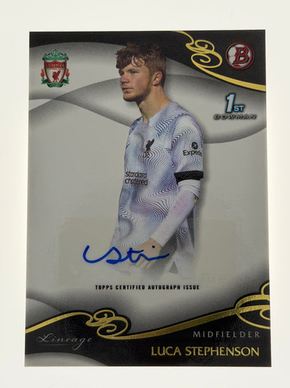 2022-23 Topps Liverpool Lineage LFC Academy Autograph 1st Bowman - Luca Stephenson