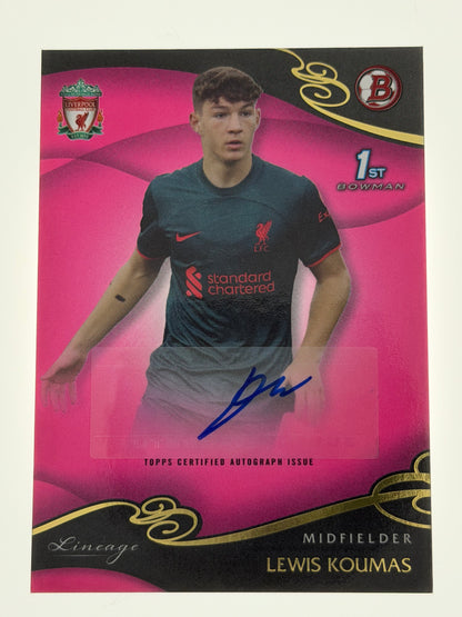 2022-23 Topps Liverpool Lineage LFC Academy Autograph 1st Bowman Pink 18/80 - Lewis Koumas