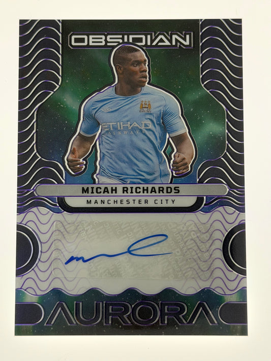 2023-24 Panini - Obsidian Soccer Aurora Autographs 40/49 - Micah Richards