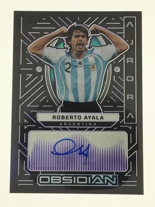 2022-23 Panini Obsidian Soccer Aurora Autographs 10/50 - Roberto Ayala
