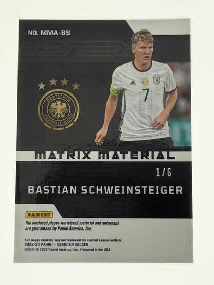 2022-23 Panini Obsidian Soccer Matrix Material Autograph 1/6 - Bastian Schweinsteiger