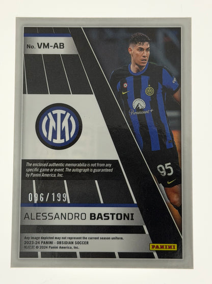 2023-24 Panini - Obsidian Soccer Volcanic Materials Autograph 096/199 - Alessandro Bastoni
