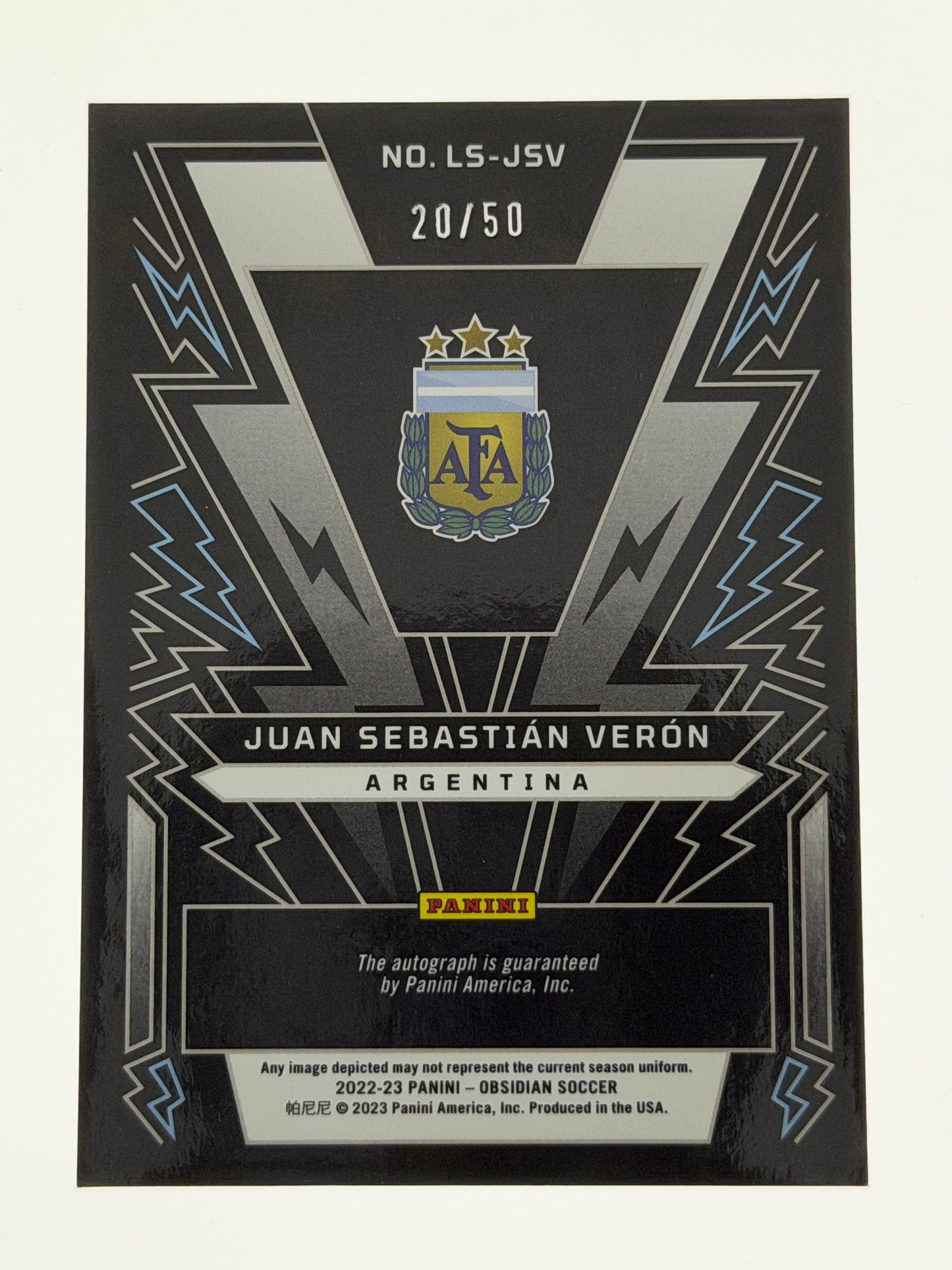 2022-23 Panini - Obsidian Soccer Lightning Strike Autographs 20/50 - Juan Sebastian Veron