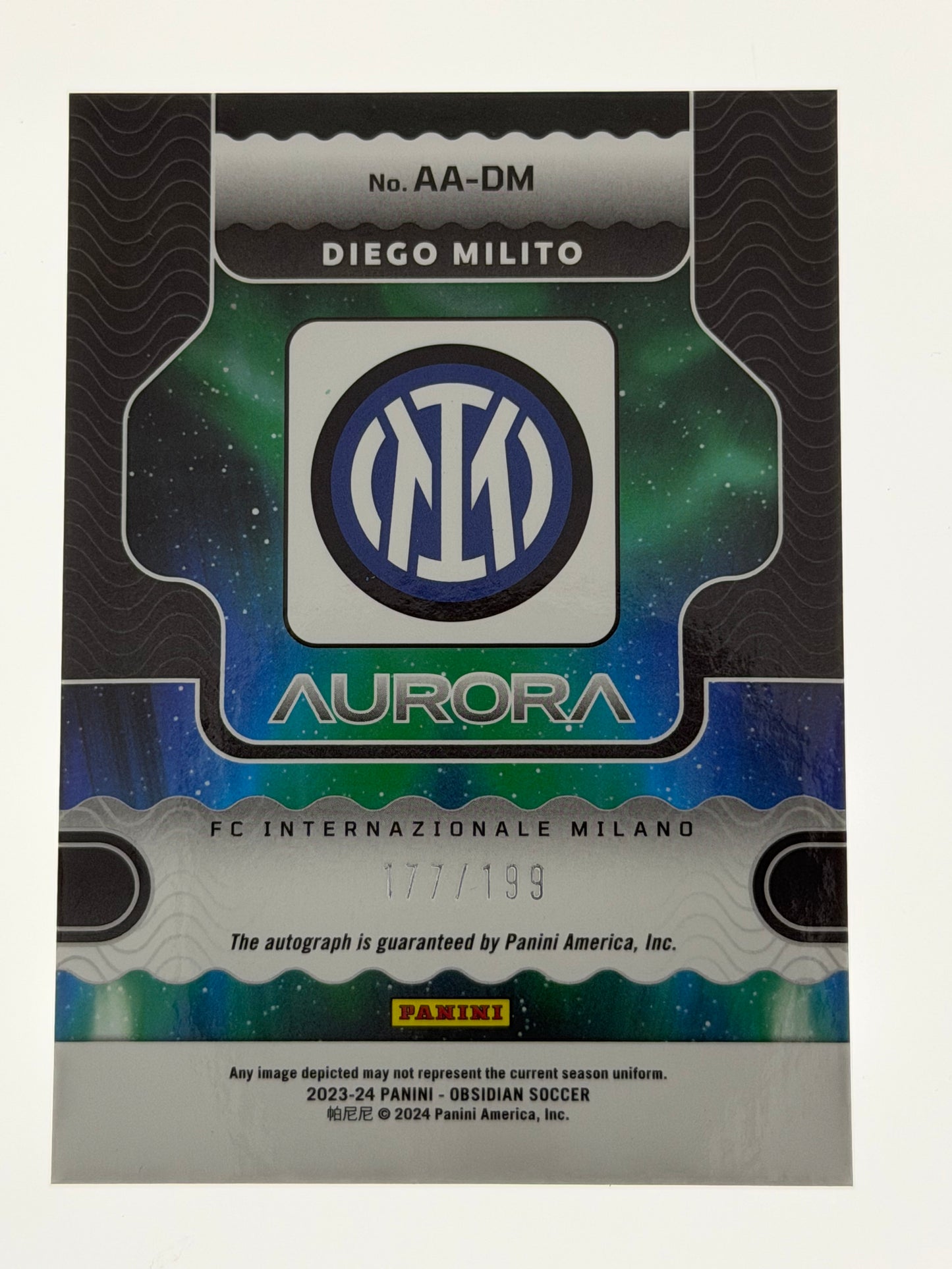2023-24 Panini - Obsidian Soccer Aurora Autographs 177/199 - Diego Milito