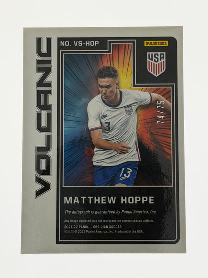 2021-22 Panini Obsidian Soccer Volcanic Signatures RC 74/75 - Matthew Hoppe