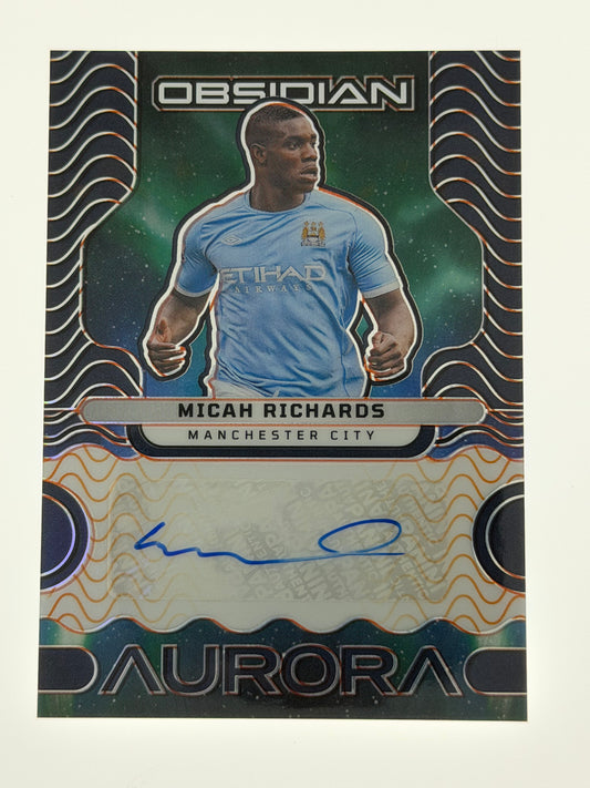 2023-24 Panini - Obsidian Soccer Aurora Autographs 78/99 - Micah Richards