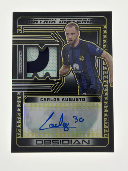 2023-24 Panini - Obsidian Soccer Matrix Material Autographs 09/10 - Carlos Augusto