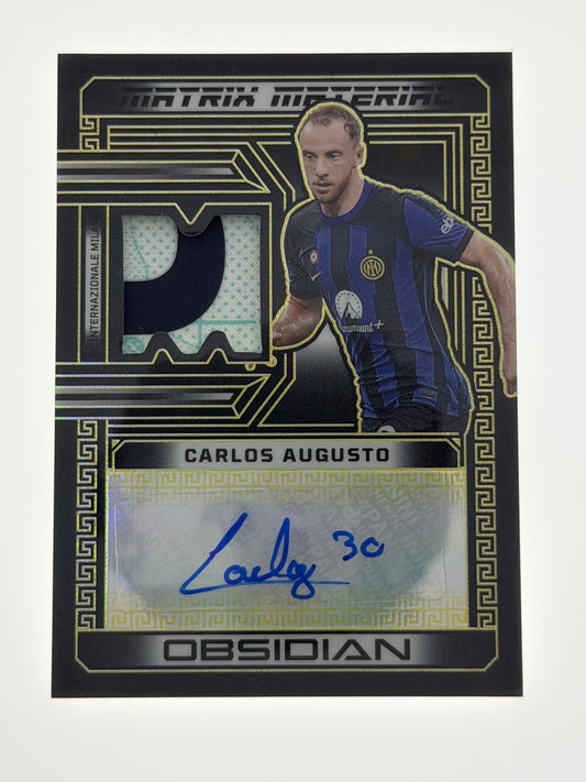 2023-24 Panini - Obsidian Soccer Matrix Material Autographs 09/10 - Carlos Augusto