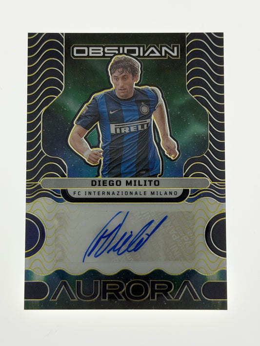 2023-24 Panini - Obsidian Soccer Aurora Autographs 02/10 - Diego Milito