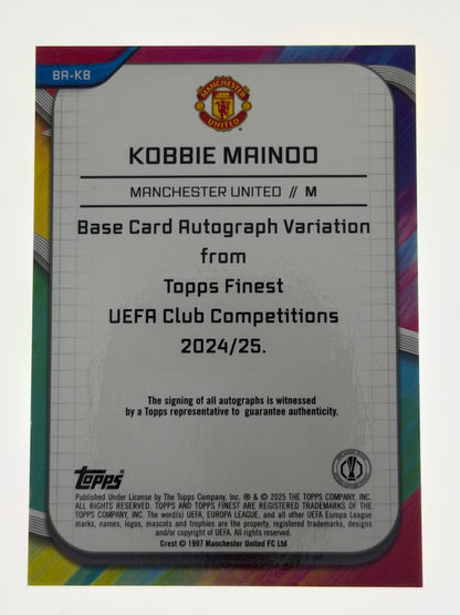 2024-25 Topps Finest UEFA Club Competitions Autograph Green 83/99 - Kobbie Mainoo