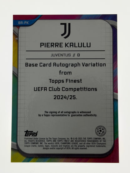 2024-25 Topps Finest UEFA Club Competitions Autograph Purple 062/199 - Pierre Kalulu