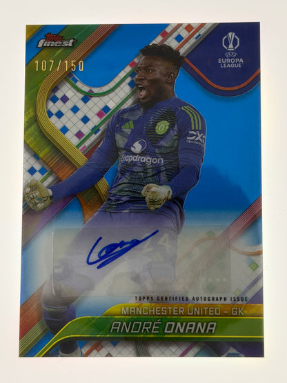 2024-25 Topps Finest UEFA Club Competitions Autograph Blue 107/150 - Andre Onana