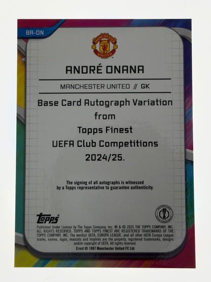 2024-25 Topps Finest UEFA Club Competitions Autograph Blue 107/150 - Andre Onana