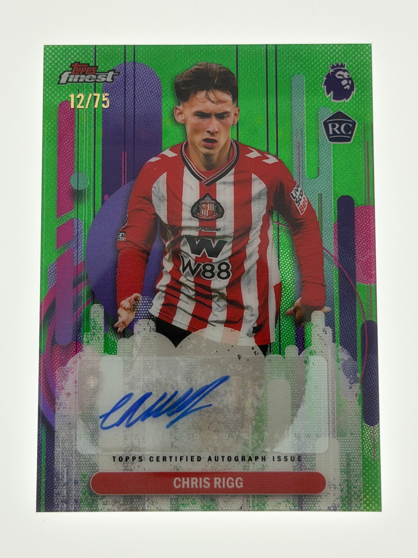 2025-26 Topps Finest Premier League Autograph Green 12/75 RC - Chris Rigg