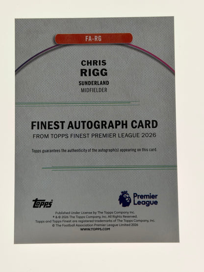 2025-26 Topps Finest Premier League Autograph Green 12/75 RC - Chris Rigg