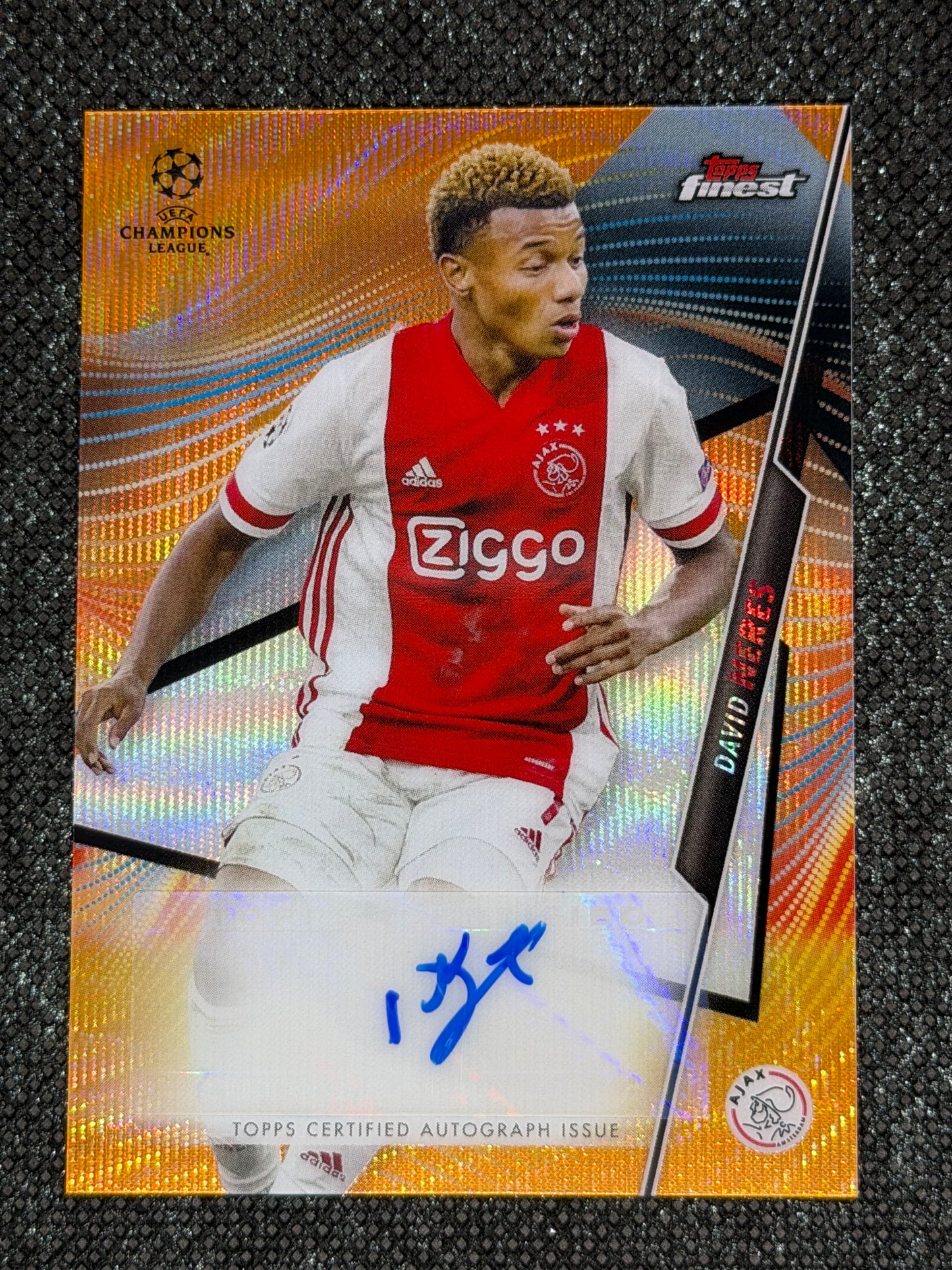 2020-21 Topps Finest UEFA Club Competitions Autograph Card Orange 13/25 - David Neres