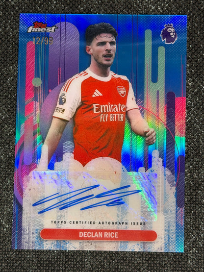 2025-26 Topps Finest Premier League Autograph Blue 12/99 - Declan Rice
