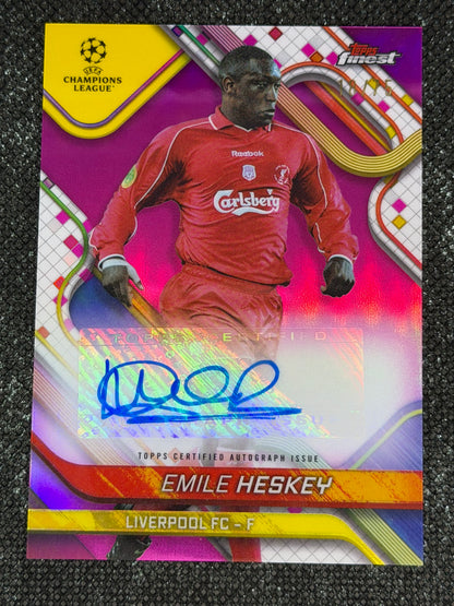 2024-25 Topps Finest UEFA Club Competitions Autograph Pink 18/75 - Emile Heskey
