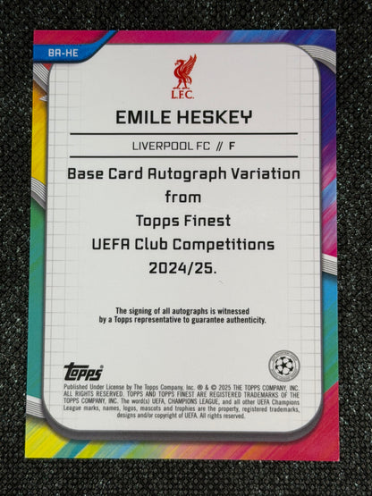 2024-25 Topps Finest UEFA Club Competitions Autograph Pink 18/75 - Emile Heskey